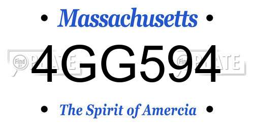 4GG594 Massachusetts License Plate
