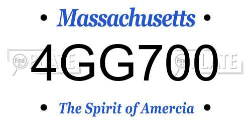 4GG700 Massachusetts License Plate