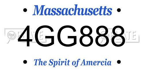 4GG888 Massachusetts License Plate