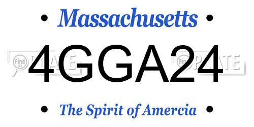 4GGA24 Massachusetts License Plate