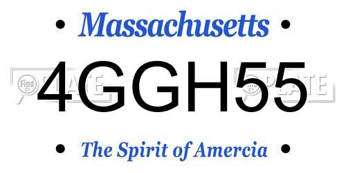 4GGH55 Massachusetts License Plate