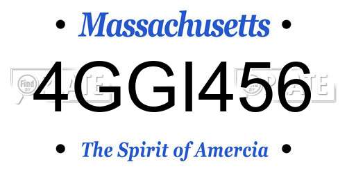 4GGI456 Massachusetts License Plate