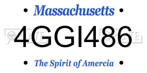4GGI486 Massachusetts License Plate