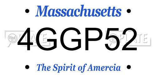 4GGP52 Massachusetts License Plate