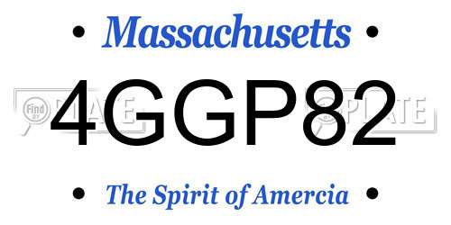 4GGP82 Massachusetts License Plate