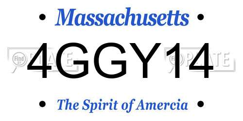 4GGY14 Massachusetts License Plate