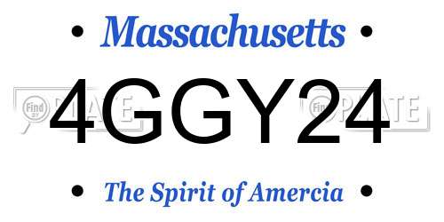 4GGY24 Massachusetts License Plate