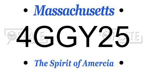 4GGY25 Massachusetts License Plate