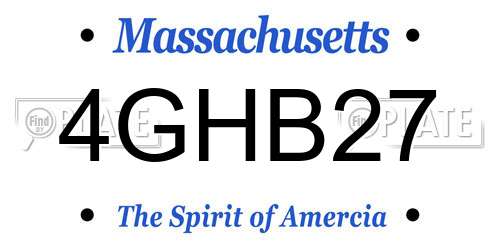 4GHB27 Massachusetts License Plate