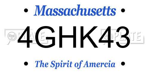 4GHK43 Massachusetts License Plate
