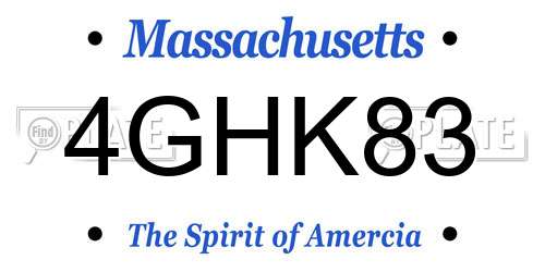 4GHK83 Massachusetts License Plate