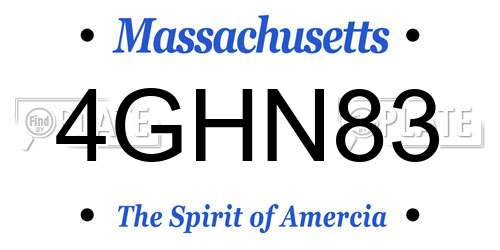 4GHN83 Massachusetts License Plate