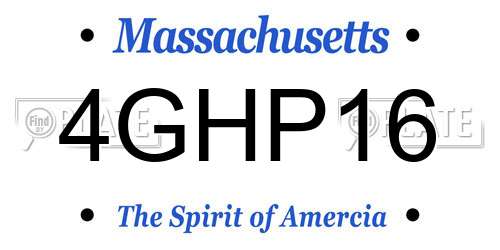 4GHP16 Massachusetts License Plate