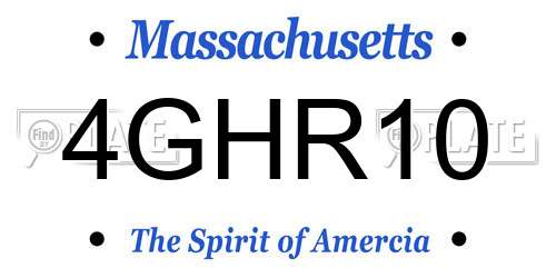 4GHR10 Massachusetts License Plate