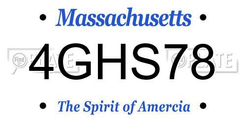 4GHS78 Massachusetts License Plate