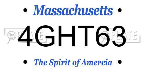 4GHT63 Massachusetts License Plate