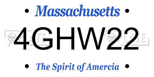 4GHW22 Massachusetts License Plate
