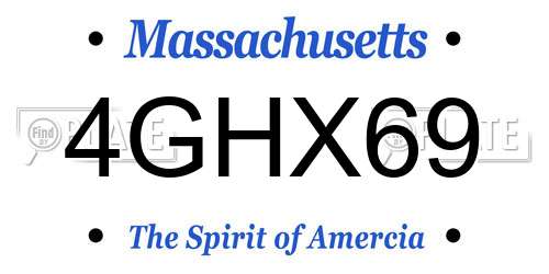 4GHX69 Massachusetts License Plate