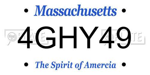 4GHY49 Massachusetts License Plate