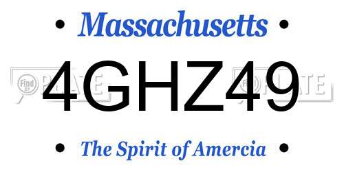4GHZ49 Massachusetts License Plate