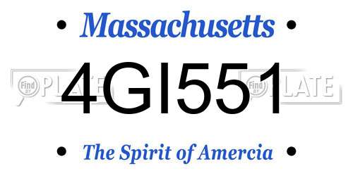 4GI551 Massachusetts License Plate
