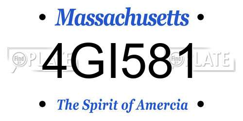 4GI581 Massachusetts License Plate