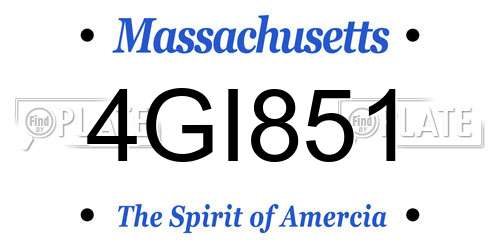 4GI851 Massachusetts License Plate
