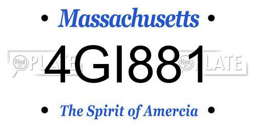 4GI881 Massachusetts License Plate