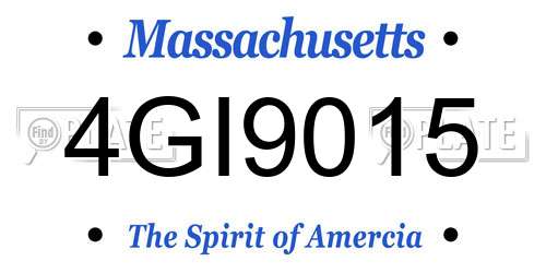 4GI9015 Massachusetts License Plate