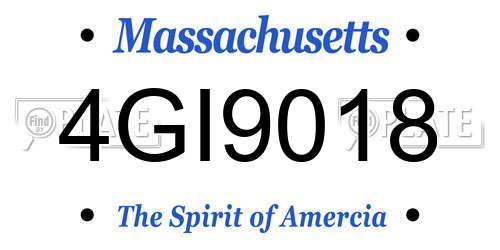 4GI9018 Massachusetts License Plate