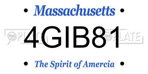 4GIB81 Massachusetts License Plate