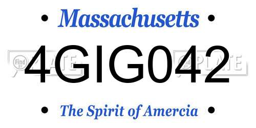 4GIG042 Massachusetts License Plate