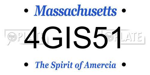 4GIS51 Massachusetts License Plate