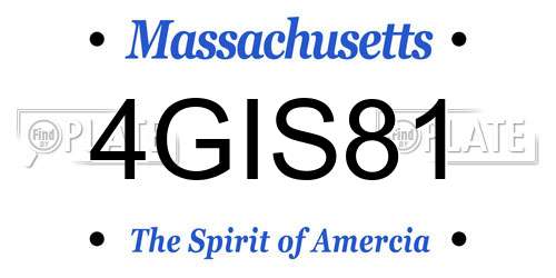 4GIS81 Massachusetts License Plate