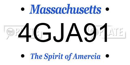4GJA91 Massachusetts License Plate