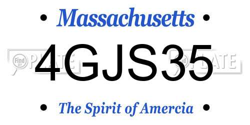 4GJS35 Massachusetts License Plate
