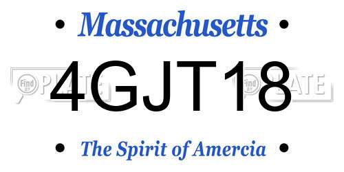 4GJT18 Massachusetts License Plate