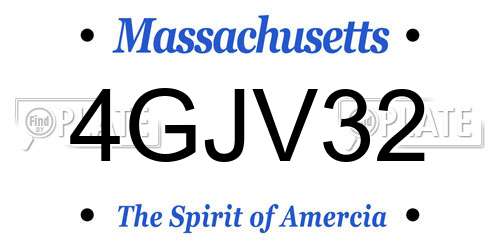4GJV32 Massachusetts License Plate