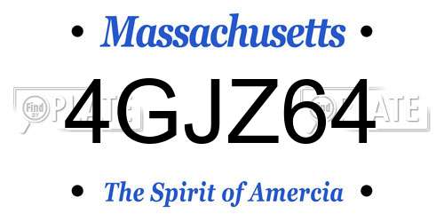 4GJZ64 Massachusetts License Plate