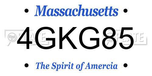 4GKG85 Massachusetts License Plate
