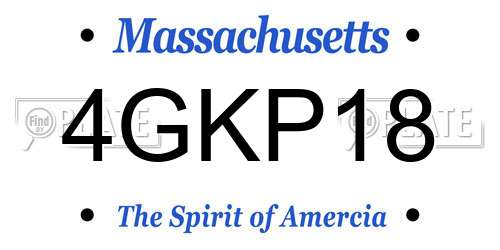 4GKP18 Massachusetts License Plate