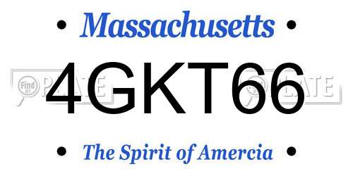 4GKT66 Massachusetts License Plate