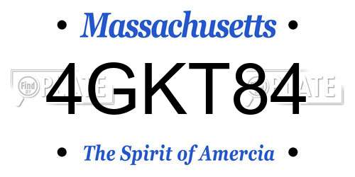 4GKT84 Massachusetts License Plate