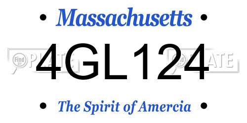 4GL124 Massachusetts License Plate