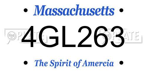 4GL263 Massachusetts License Plate