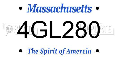 4GL280 Massachusetts License Plate