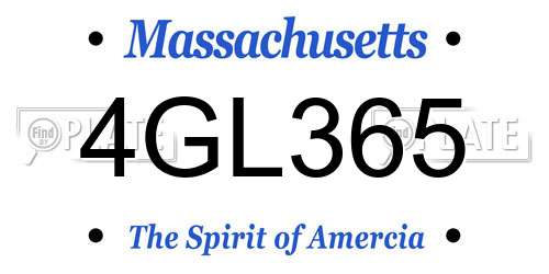 4GL365 Massachusetts License Plate
