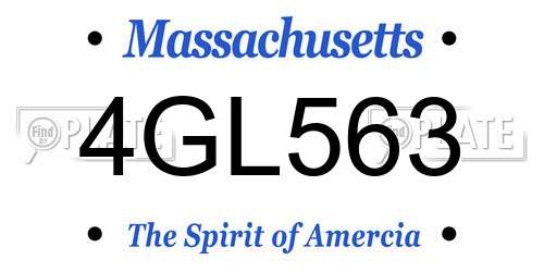 4GL563 Massachusetts License Plate