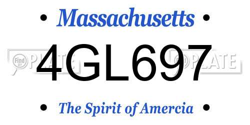 4GL697 Massachusetts License Plate