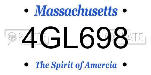 4GL698 Massachusetts License Plate